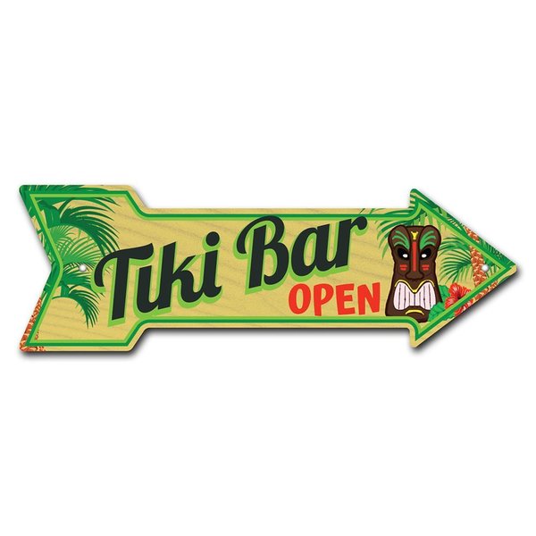 Signmission Tiki Bar Arrow Sign Funny Home Decor 24in Wide P-ARROW8-999568